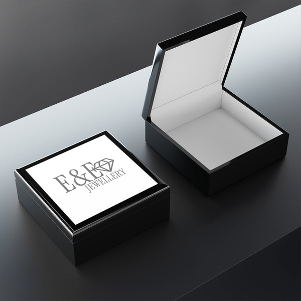 E&E Jewellery Black Lacquer Jewelry Box | Personalized Logo Display