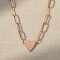 Heart Paperclip Necklace — Engravable Rose Gold Pendant